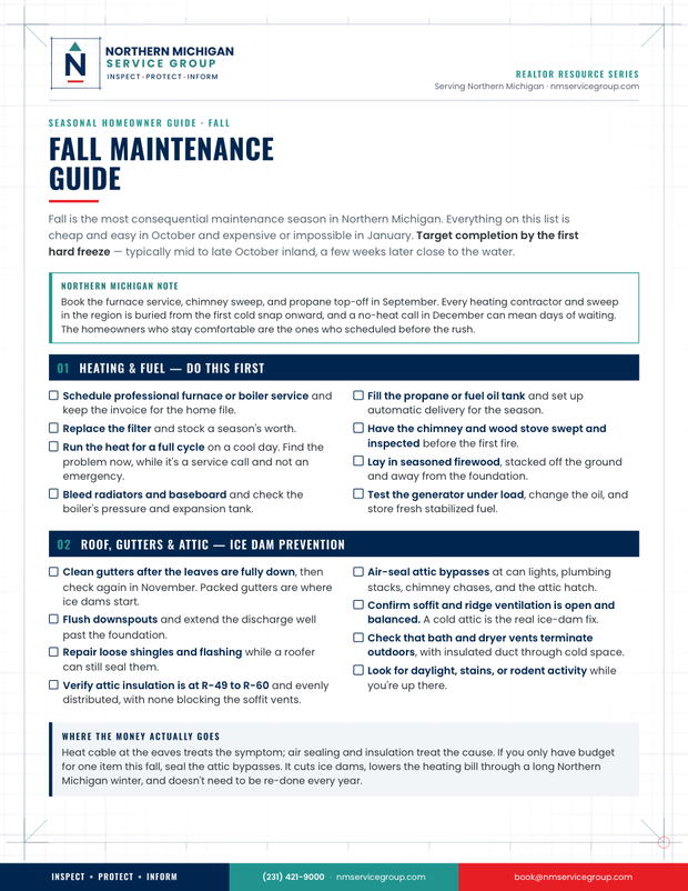 First page of the Fall Maintenance Guide