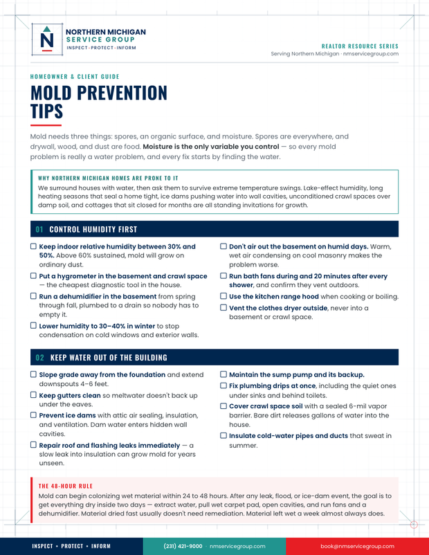 First page of the Mold Prevention Tips