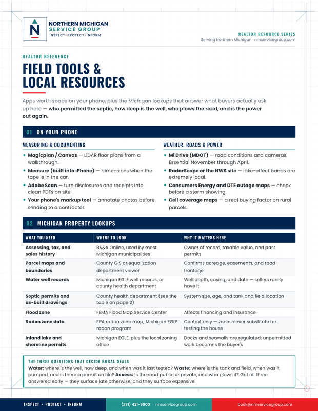First page of the Agent Field Tools and Local Resources